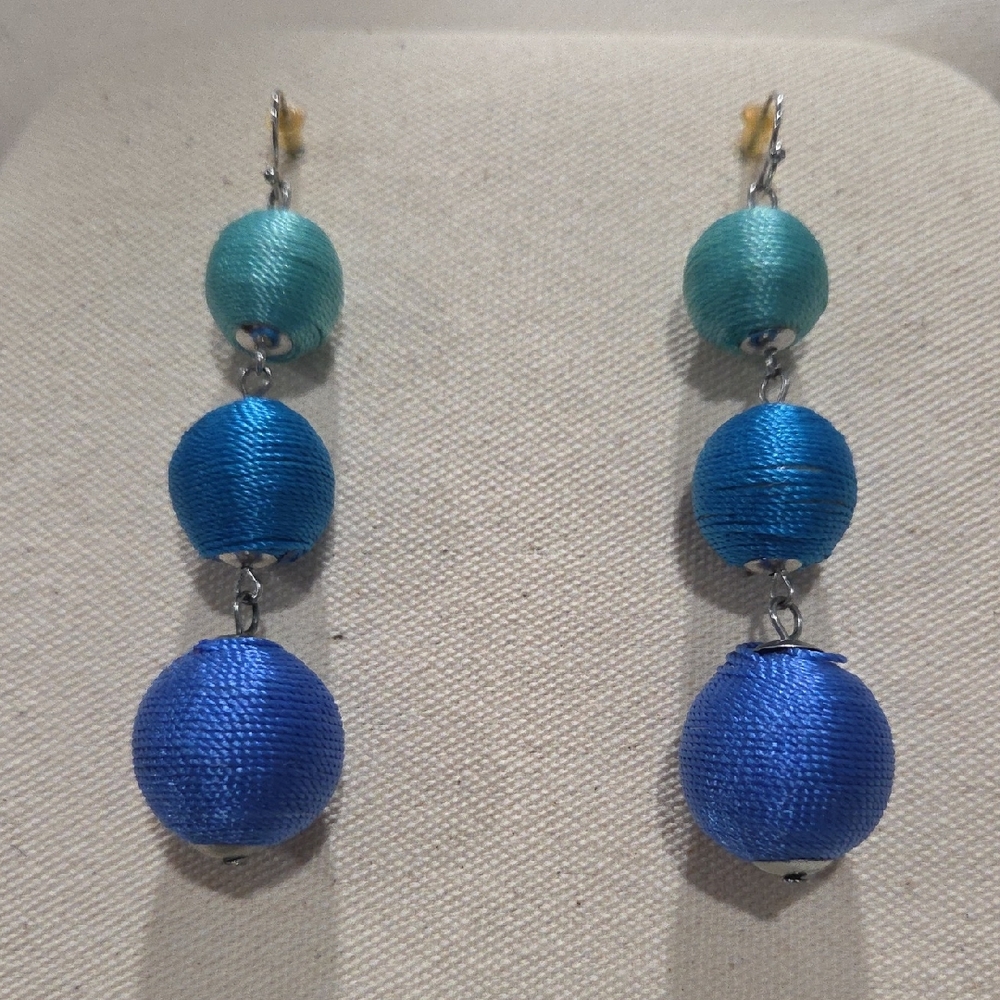 Blue and Teal Dangle Earrings
